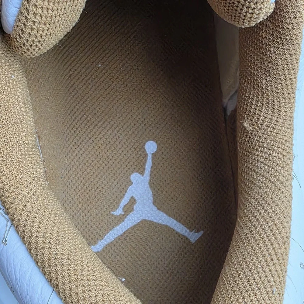 Jordan NU‎ Retro 1 Low 317163-121 White/Gold Logo Men's Size 10 Shoes Sneakers